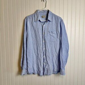L.L. Bean Men's 100% Linen Slightly Fitted Long Sleeve Button Down J2